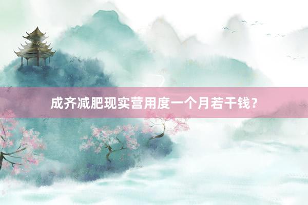 成齐减肥现实营用度一个月若干钱？