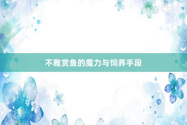 不雅赏鱼的魔力与饲养手段